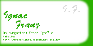 ignac franz business card